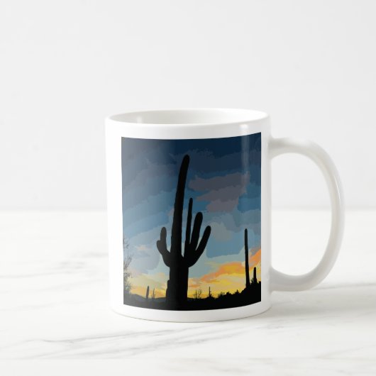 Arizona Saguaro Cactus Southwestern Sunset Koffiemok (Rechts)