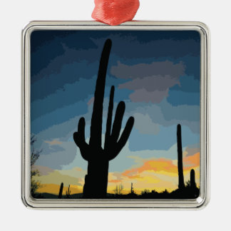 Arizona Saguaro Cactus Southwestern Sunset Metalen Ornament