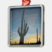 Arizona Saguaro Cactus Southwestern Sunset Metalen Ornament (Links)