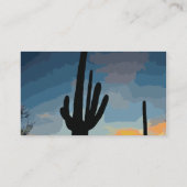 Arizona Saguaro Cactus Southwestern Sunset Visitekaartje (Achterkant)