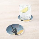 Arizona Saguaro Cactus Southwestern Sunset Zandsteen Onderzetter (Zijkant)