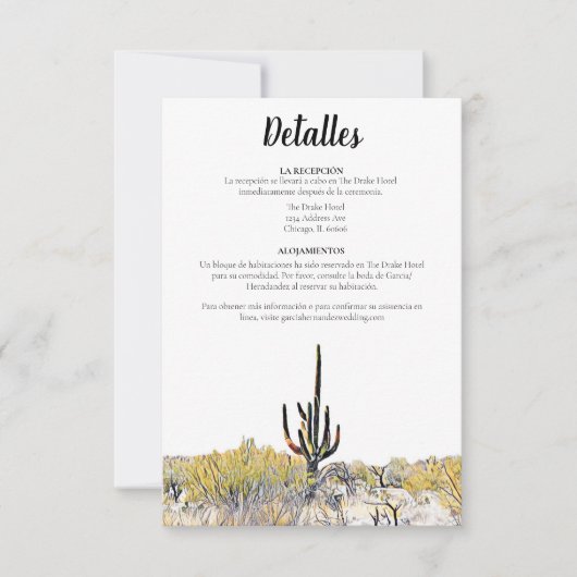 Arizona Saguaro Cactus Spaans Dettales Kaart (Voorkant)