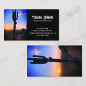 Arizona Saguaro Cactus Sunset Personalized Visitekaartje (Voorkant / Achterkant)