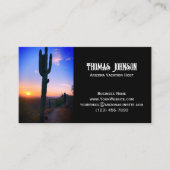 Arizona Saguaro Cactus Sunset Personalized Visitekaartje (Voorkant)