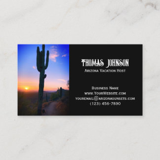 Arizona Saguaro Cactus Sunset Personalized Visitekaartje