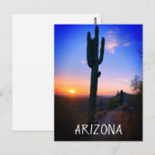 Arizona Saguaro Cactus Sunset Souvenir Travel Briefkaart (Voorkant / Achterkant)