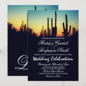 Arizona Saguaro Cactus Sunset Wedding Invitations Kaart (Voorkant / Achterkant)