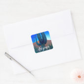 Arizona Saguaro Cactus Vierkante Sticker (Envelop)