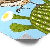 Arizona Saguaro Cactus Wren Cute Bird Natuur Poster (Hoek)