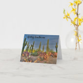 Arizona Saguaro Greeting Card Kaart (Gele Bloem)