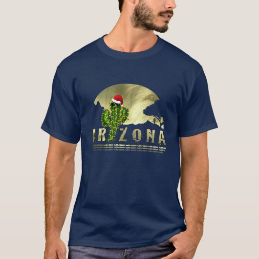 Arizona Saguaro Kerstlights T-shirt (Voorkant)