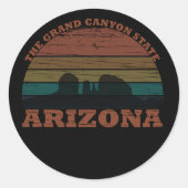 Arizona sedona Grand canyon landschap retro Ronde Sticker (Voorkant)