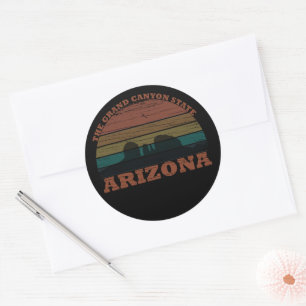 Arizona sedona Grand canyon landschap retro Ronde Sticker