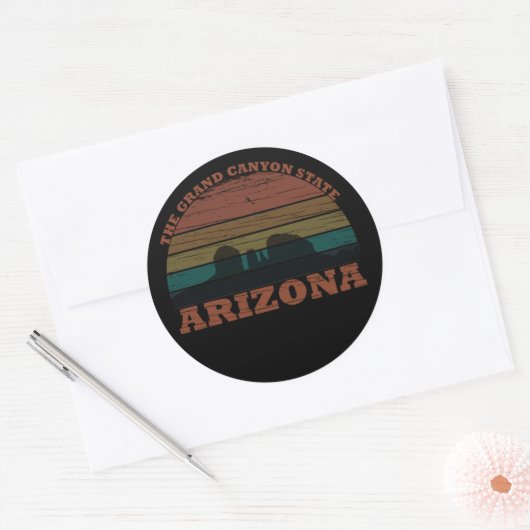 Arizona sedona Grand canyon landschap retro Ronde Sticker (Envelop)