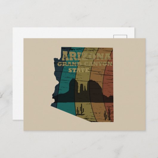 Arizona Sedona kaart grand canyon landschap retro (Voorkant / Achterkant)