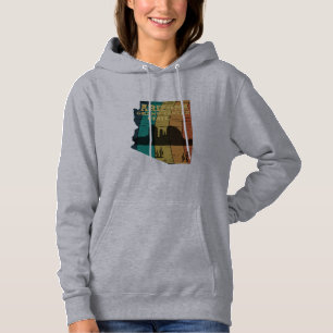 Arizona Sedona kaart grand canyon landschap retro Hoodie