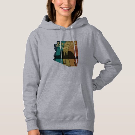 Arizona Sedona kaart grand canyon landschap retro Hoodie (Voorkant)