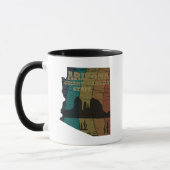 Arizona Sedona kaart grand canyon landschap retro Mok (Links)