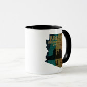 Arizona Sedona kaart grand canyon landschap retro Mok (Voorkant rechts)