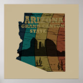 Arizona Sedona kaart grand canyon landschap retro Poster (Voorkant)