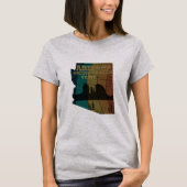 Arizona Sedona kaart grand canyon landschap retro T-shirt (Voorkant)