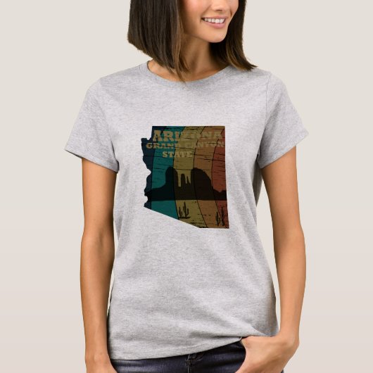 Arizona Sedona kaart grand canyon landschap retro T-shirt (Voorkant)