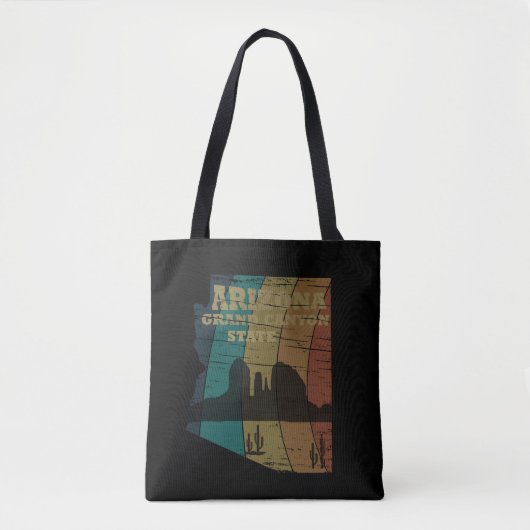 Arizona Sedona kaart grand canyon landschap retro Tote Bag (Voorkant)