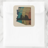 Arizona Sedona kaart grand canyon landschap retro Vierkante Sticker (Tas)
