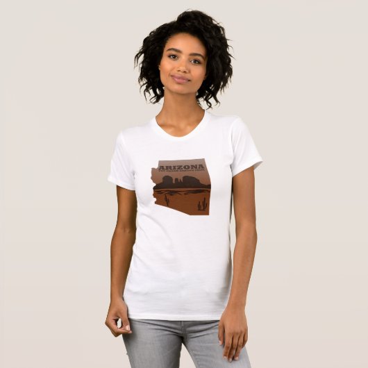 Arizona Sedona landschap als kaart  T-shirt (Voorkant volledig)