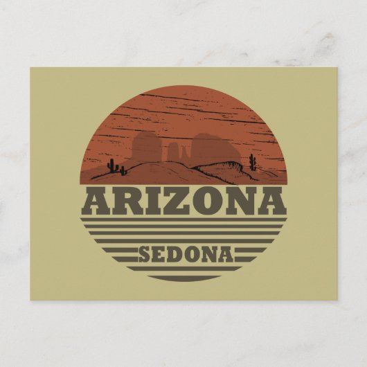 Arizona sedona landschap  az retro feestdagenkaart (Voorkant)