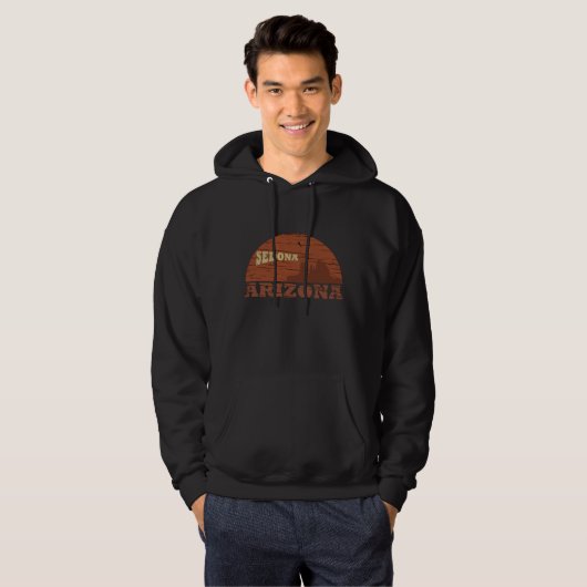 Arizona Sedona landschap  az retro Hoodie (Voorkant volledig)