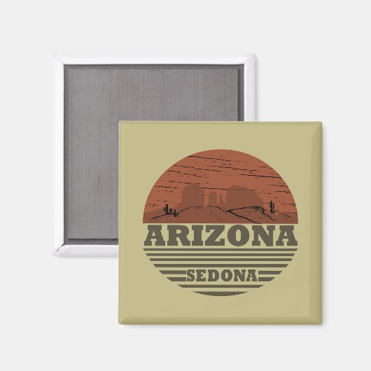 Arizona Sedona landschap az retro Magneet (Voorkant / Achterkant)