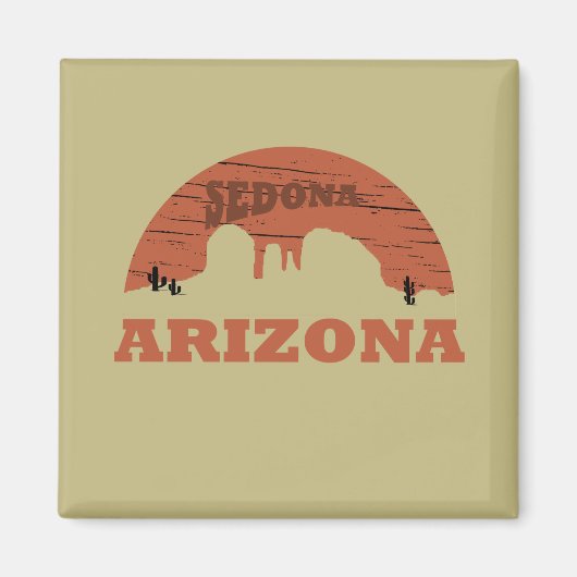 Arizona sedona landschap  az retro magneet (Voorkant)