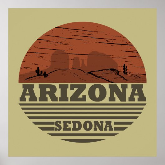 Arizona Sedona landschap az retro Poster (Voorkant)
