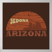 Arizona Sedona landschap  az retro Poster (Voorkant)