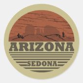 Arizona Sedona landschap  az retro Ronde Sticker (Voorkant)