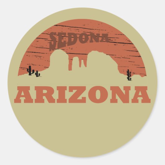 Arizona sedona landschap  az retro ronde sticker (Voorkant)