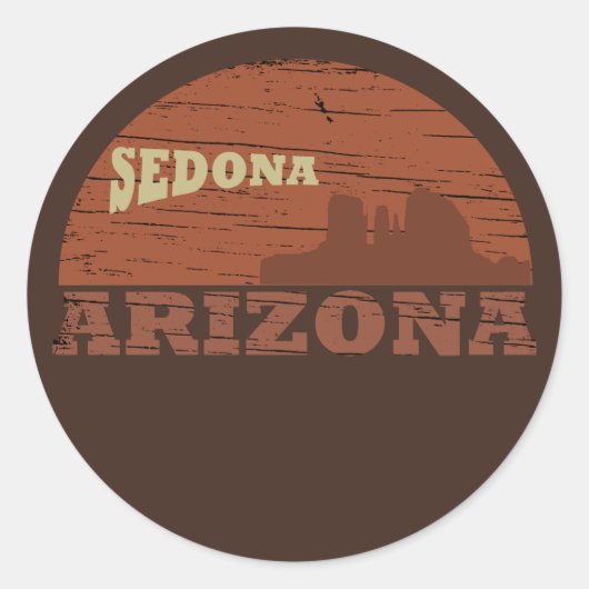 Arizona Sedona landschap  az retro Ronde Sticker (Voorkant)