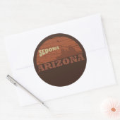 Arizona Sedona landschap  az retro Ronde Sticker (Envelop)