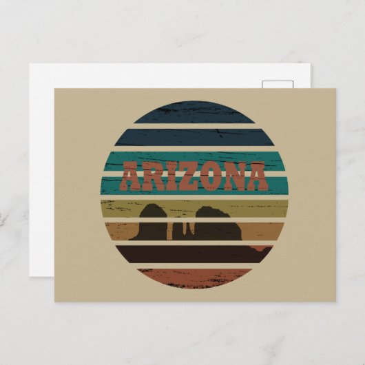 Arizona Sedona landschap  az zonsondergang retro Feestdagenkaart (Voorkant / Achterkant)