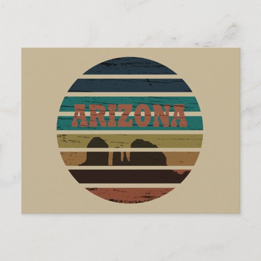Arizona Sedona landschap  az zonsondergang retro Feestdagenkaart (Voorkant)
