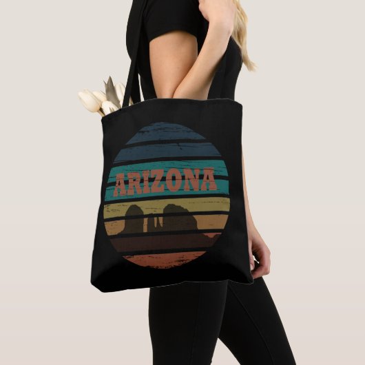Arizona Sedona landschap  az zonsondergang retro Tote Bag (Dichtbij)