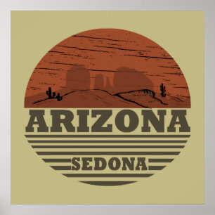 Arizona Sedona landschap vintage az retro Poster