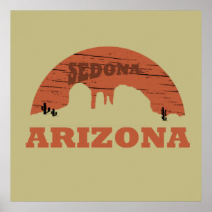 Arizona Sedona landschap vintage az retro Poster