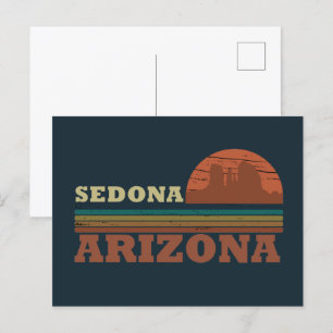 Arizona Sedona  zonsondergang az retro Feestdagenkaart