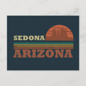 Arizona Sedona  zonsondergang az retro Feestdagenkaart (Voorkant)