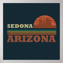 Arizona Sedona  zonsondergang az retro Poster