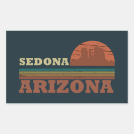 Arizona Sedona  zonsondergang az retro Rechthoekige Sticker