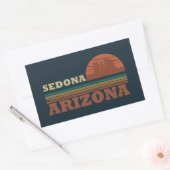 Arizona Sedona  zonsondergang az retro Rechthoekige Sticker (Envelop)
