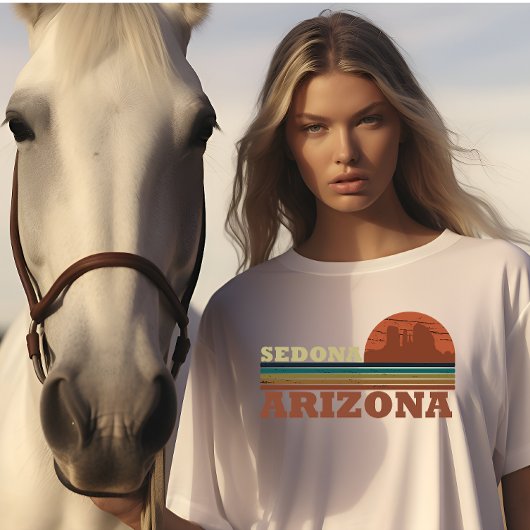 Arizona Sedona  zonsondergang az retro T-shirt